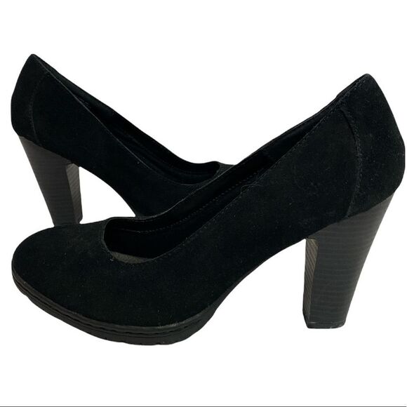 I ❤️ Comfort Serengeti Black suede heels Size 9 1/2 M A8 - Picture 1 of 11